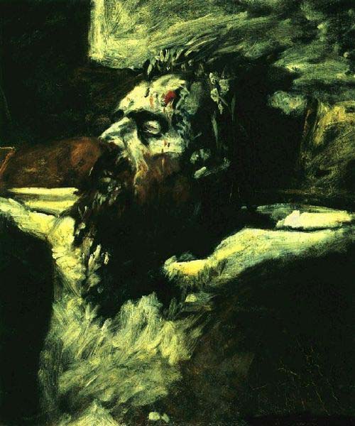 Head of Jesus. Preparation for The Crucifixion.